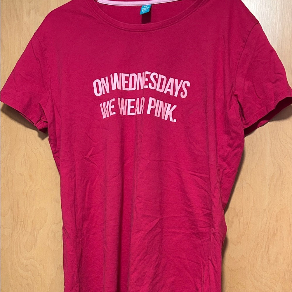 Women's Hot Pink Graphic Short Sleeve Tee - 'On Wednesdays'
